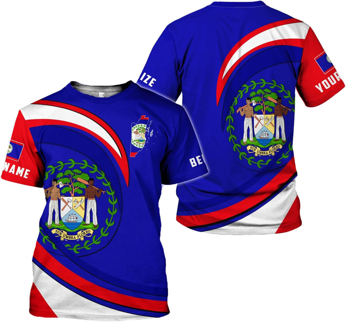Artparel Personalized Belize Shirt Coat of Arms of Belize Flag Shirts Belizean Country Flag Gift T-Shirt Belizean Shirt S-5XL