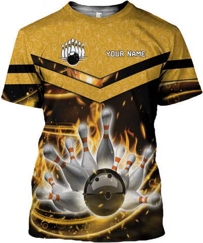 Rivelus Personalized Name Bowling Shirts for Men and Women 3D, Bowling Shirts for Team Bowling, Bowling Shirts Gift