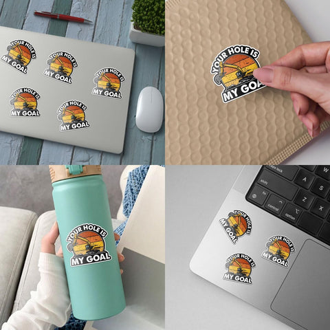 3 Pcs Your Hole is My Goal Sticker, Heavy Equipment Operator Excavator Gift Sticker Construction Worker Funny Gag Toolbox Vinyl Stickers for Laptop Water Bottle Phone Car Window Helmet 3"x3" (H1)