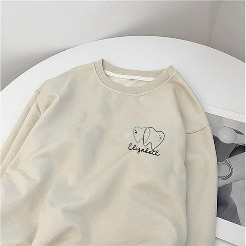 Leeprints Personalized Embroidered Sweater, Dental Assistant & Hygienist Gift, Nurse Hoodie