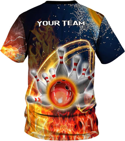 Rivelus Personalized Name Bowling Shirts for Men and Women 3D, Bowling Shirts for Team Bowling, Bowling Shirts Gift