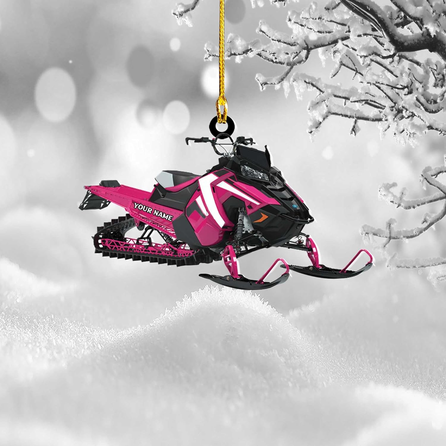 Artparel Personalized Customized Snowmobile Shoes Acrylic Christmas Ornament for Snowmobile Lovers (Snowmobile 2)