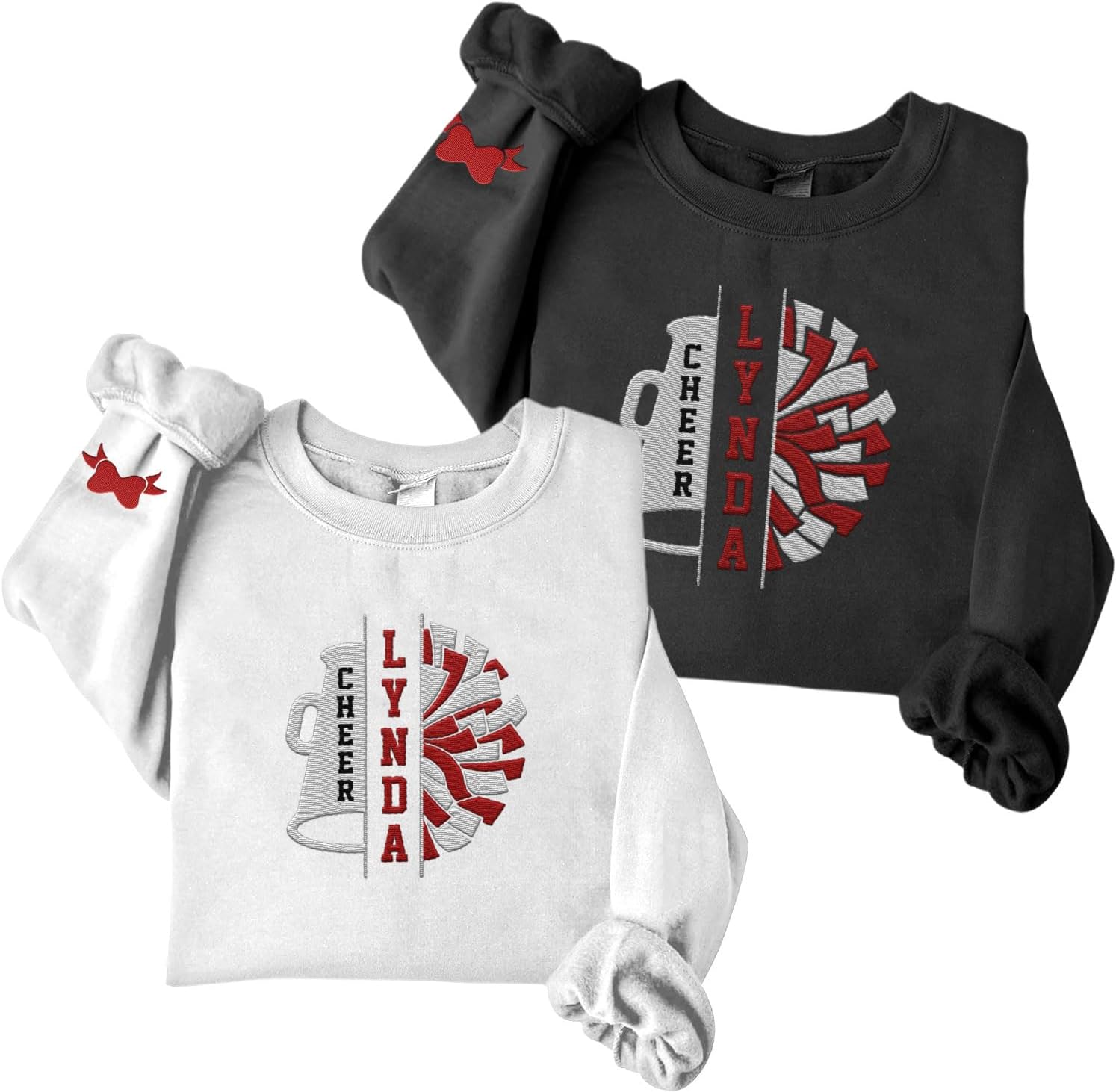 Personalized Embroidered Cheer Mom Sweatshirt Custom Proud Cheerleader Mom Embroidery Sweatshirt Gift for Cheerleader Mother (Cotton, CM 4)
