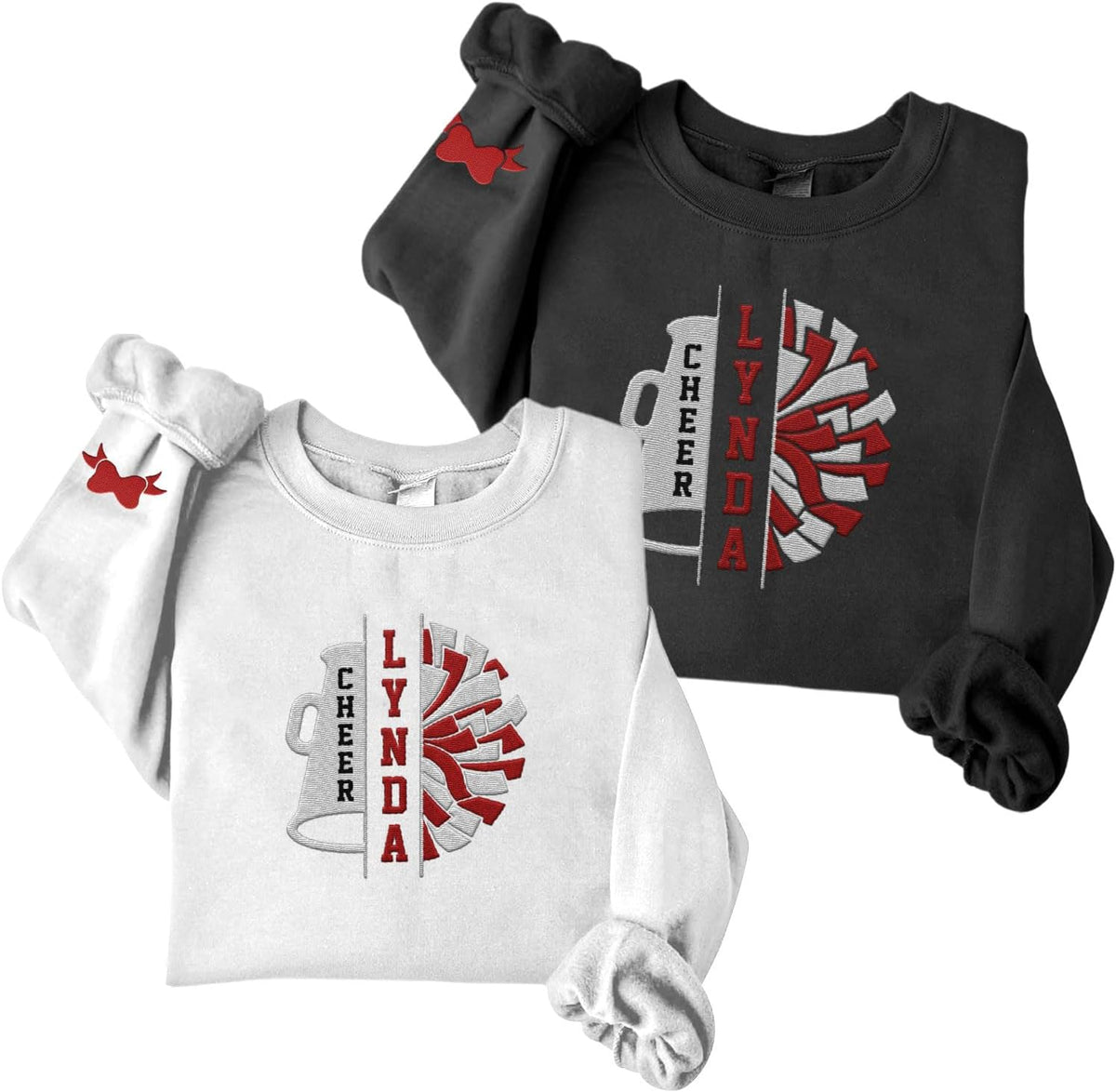 Personalized Embroidered Cheer Mom Sweatshirt Custom Proud Cheerleader Mom Embroidery Sweatshirt Gift for Cheerleader Mother (Cotton, CM 4)