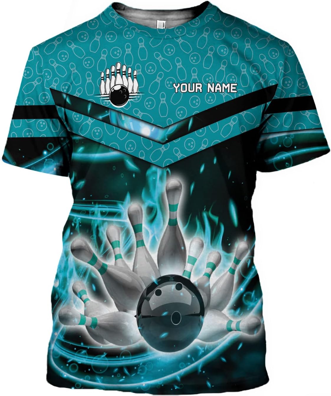 Rivelus Personalized Name Bowling Shirts for Men and Women 3D, Bowling Shirts for Team Bowling, Bowling Shirts Gift