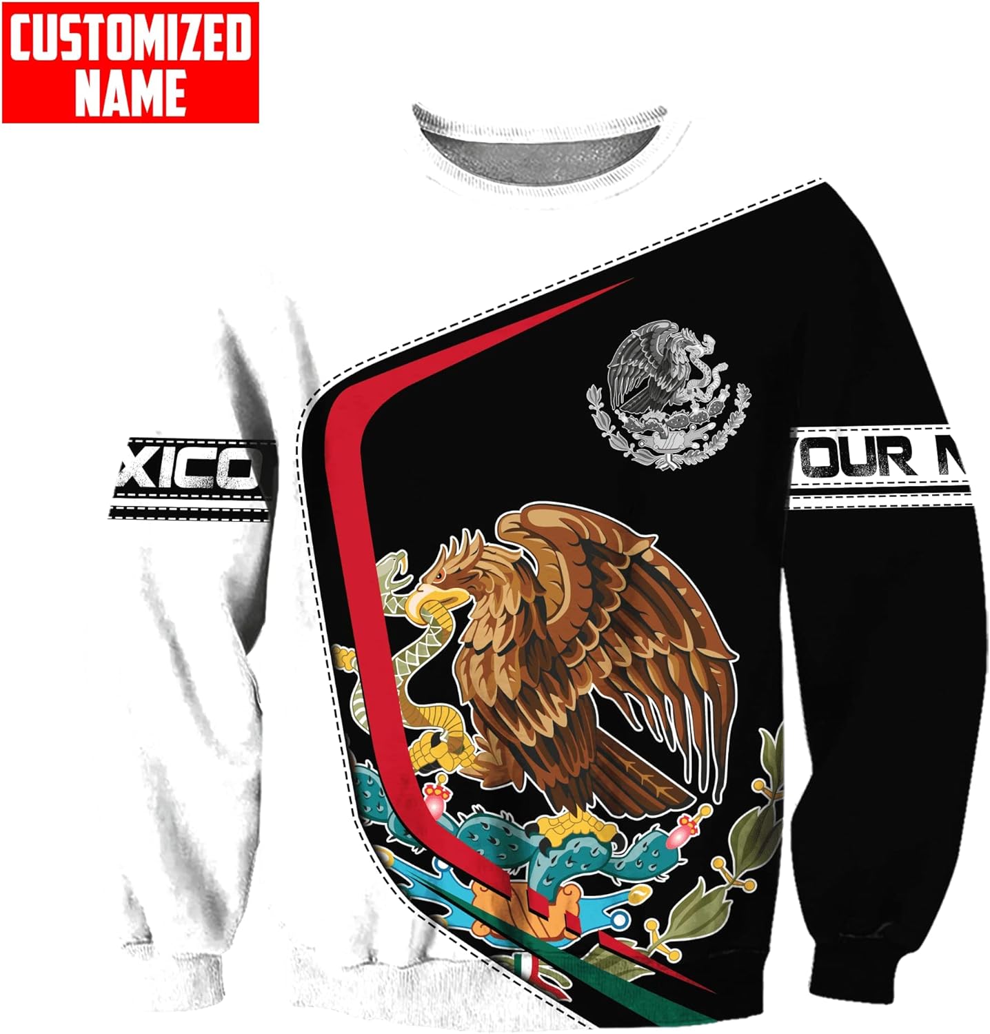Personalized Name Mexican Hoodie 3D, Customized Mexico Hoodies for Men & Women