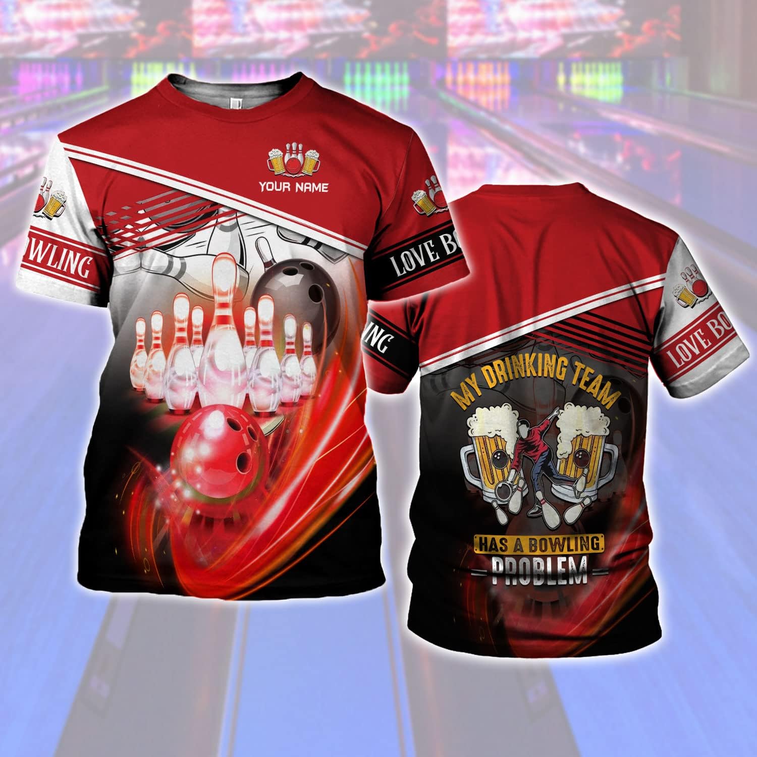 Custom Bowling Shirts, Personalized Name Bowling Shirts Unisex, Bowling Jerseys for Men & Women, Team Bowling Shirt Gift