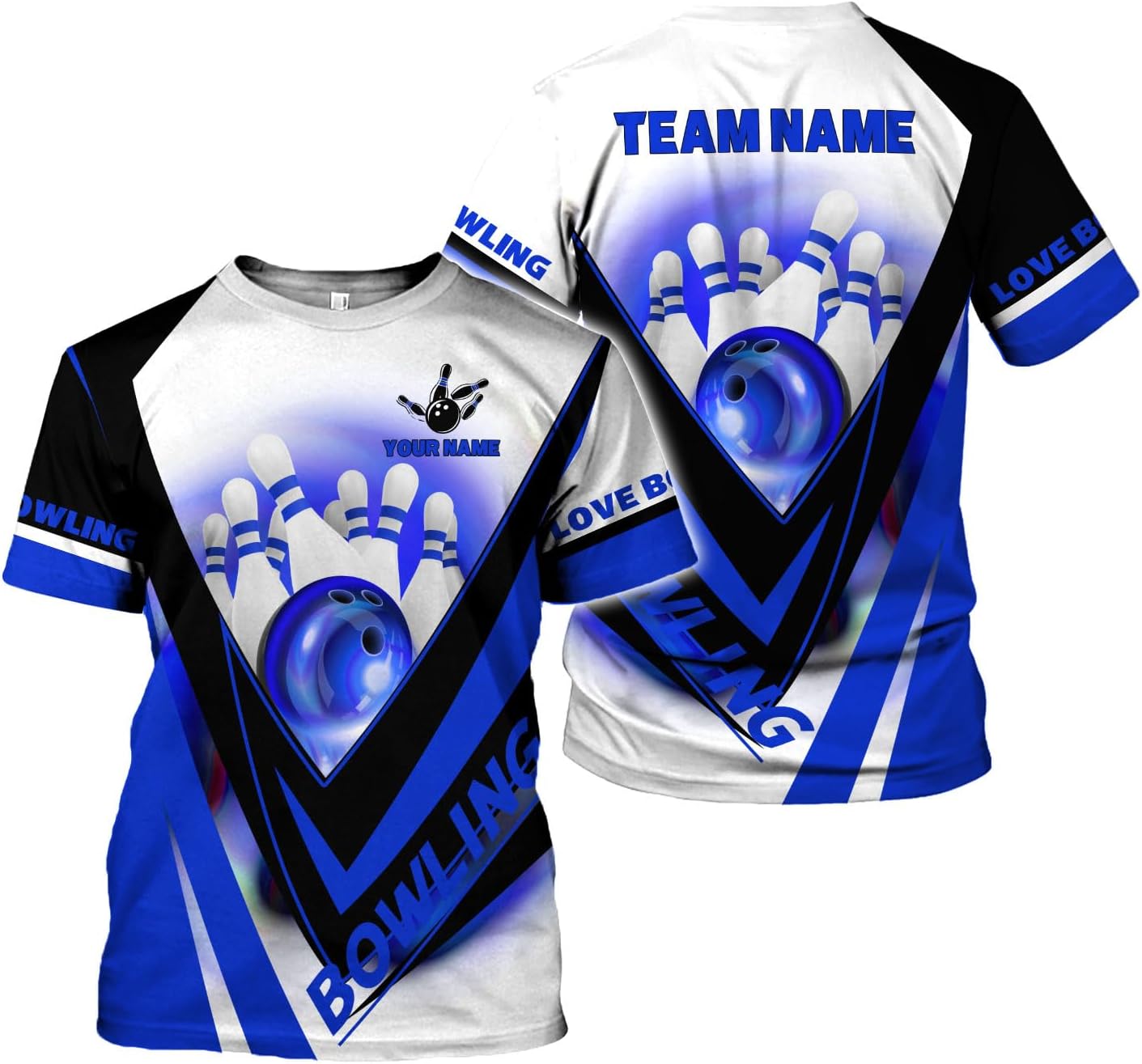 Rivelus Custom 3D Bowling Shirts Personalized for Men and Women - Unique Team Shirt & Gifts for Bowling Lovers