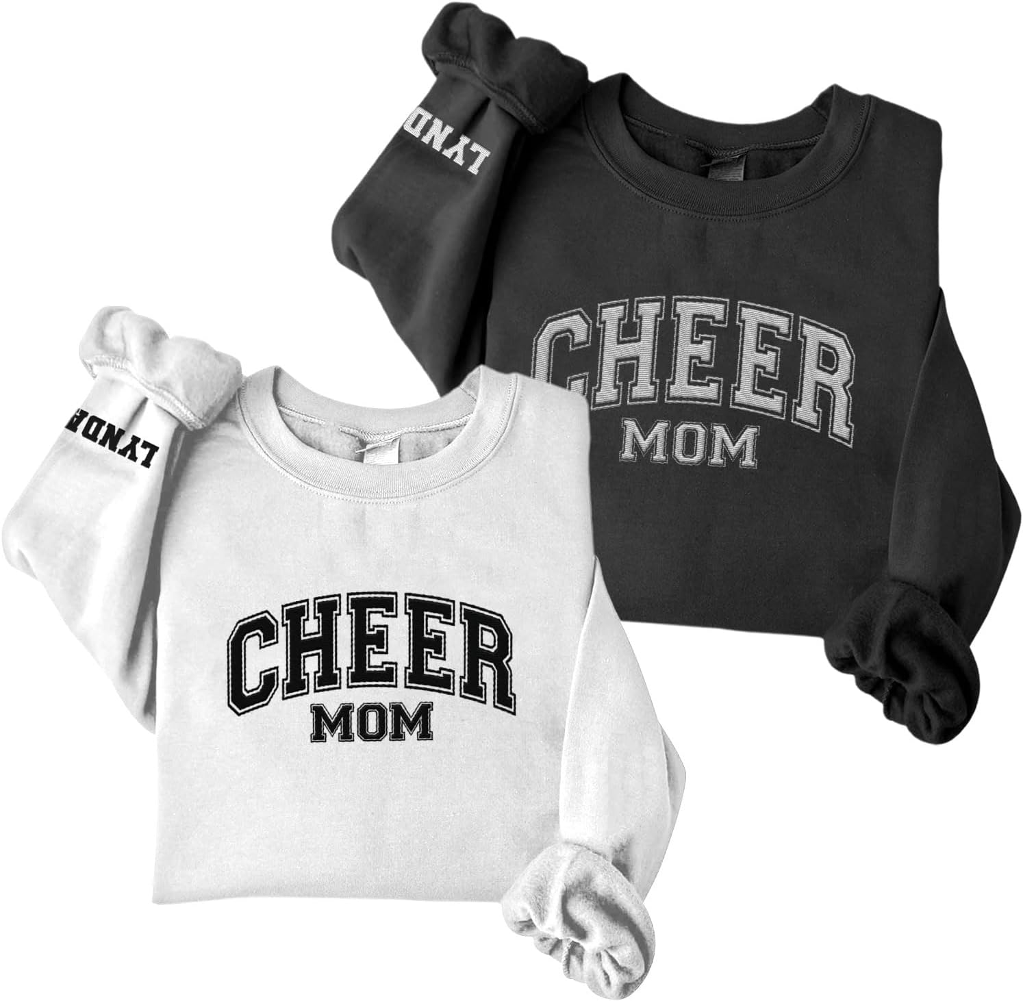 Personalized Embroidered Cheer Mom Sweatshirt Custom Proud Cheerleader Mom Embroidery Sweatshirt Gift for Cheerleader Mother (Cotton, CM 2)