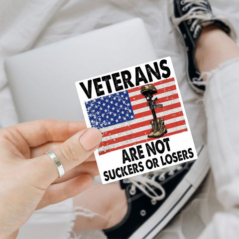 (3 Pcs) Veterans are Not Suckers Or Losers Sticker, Funny Political Sticker Adult Humor Anti Trump Bumper Stickers -Vinyl Stickers for Laptop Water Bottle Phone Car Window Helmet 3 Inches (V2)