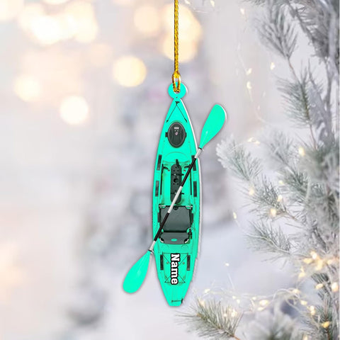 AOVL Personalized Kayak Ornament Lake Kayaking Board Ornament Kayak Gift for Christmas Tree Kayaking Christmas Ornament Kayaking Gifts Ornaments (Kayak 2)