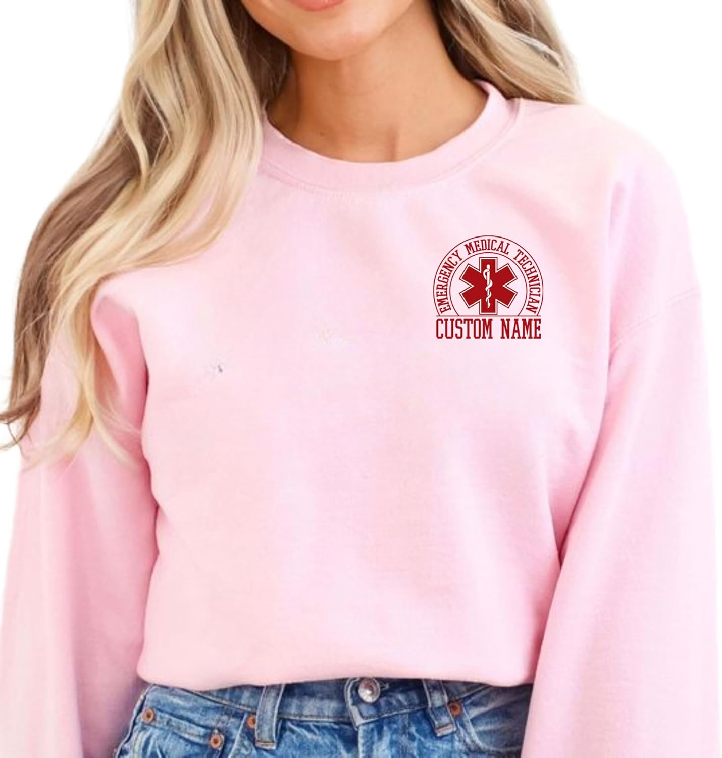 Suseaz Embroidered EMT EMS Sweatshirt Custom Paramedic Shirt Emergency Medical Services Hoodie