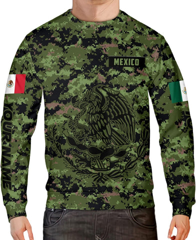 Personalized Name Army Camo Flag Mexican Mexico Sudadera De Mexico Hombre Unisex Hoodie, T Shirt, Zip Up Hoodie, Sweatshirt for Men Women HD777