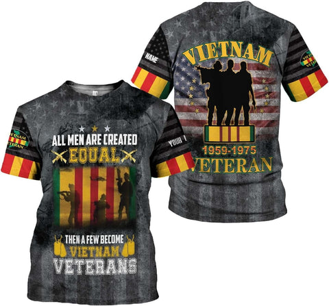 Ligthuy Personalized Name Vietnam Veteran Shirts 3D, Veterans Shirts for Men and Women, Veteran's Shirt Vietnam Veteran S-5XL
