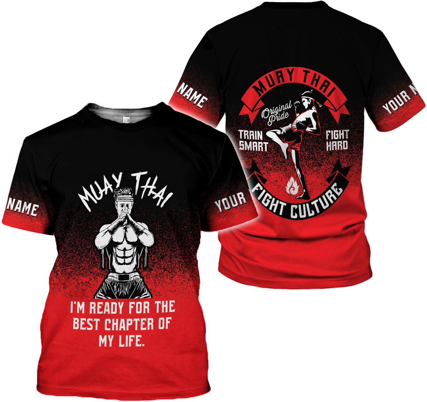 MAPrints Personalized Name Muay Thai Pride Shirt for Men