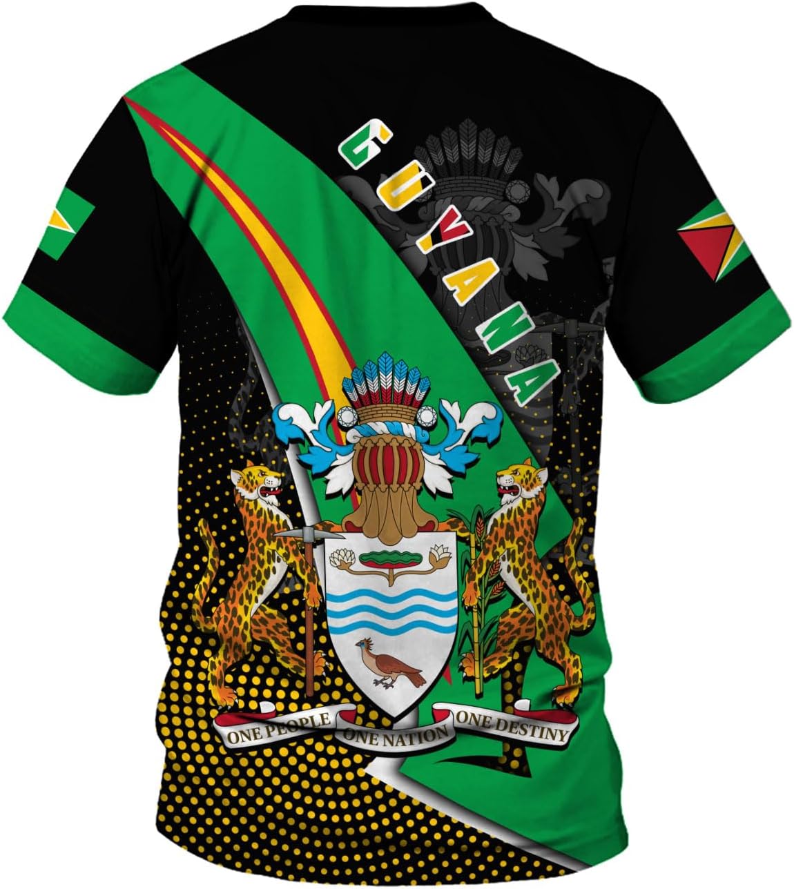 Rivelus Personalized Name 3D Shirt, Guyana Tshirt for Men Women, Guyanese Flag Pride Shirts, Guyana Gift S-5XL