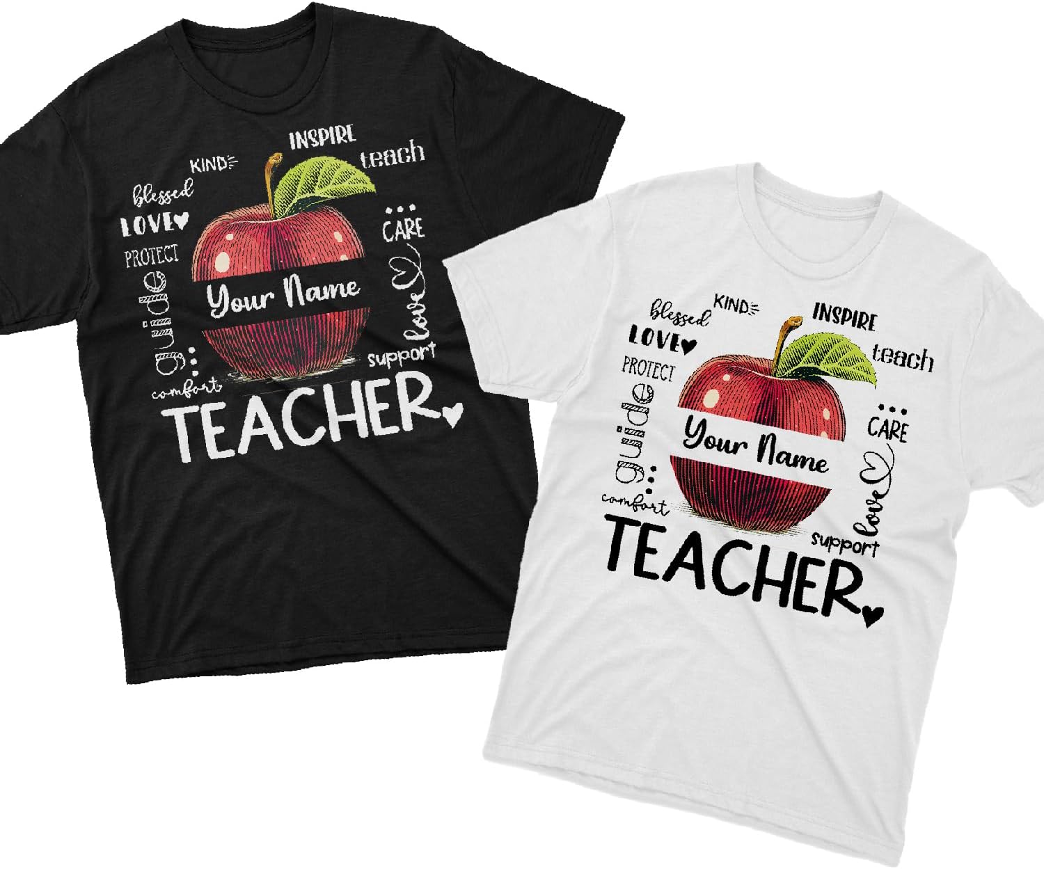 Personalized Teacher Shirts for Women Men, Teacher Tshirts Teach Shirts Teacher T-Shirts Rainbow Teacher T Shirt (TS61)