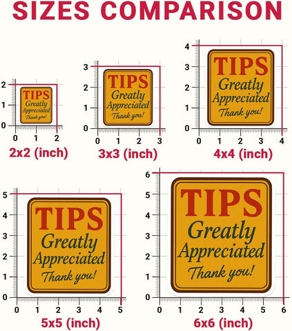 3 Pcs Tips Appreciated Thank You Sticker Tip Jar Stickers 3 Inch – Labels for Tip Jars, Bartender Waiter Waitress Cafe Restaurant Bar Vinyl Decal for Shops Water Bottles Laptop Phone Car Helmet
