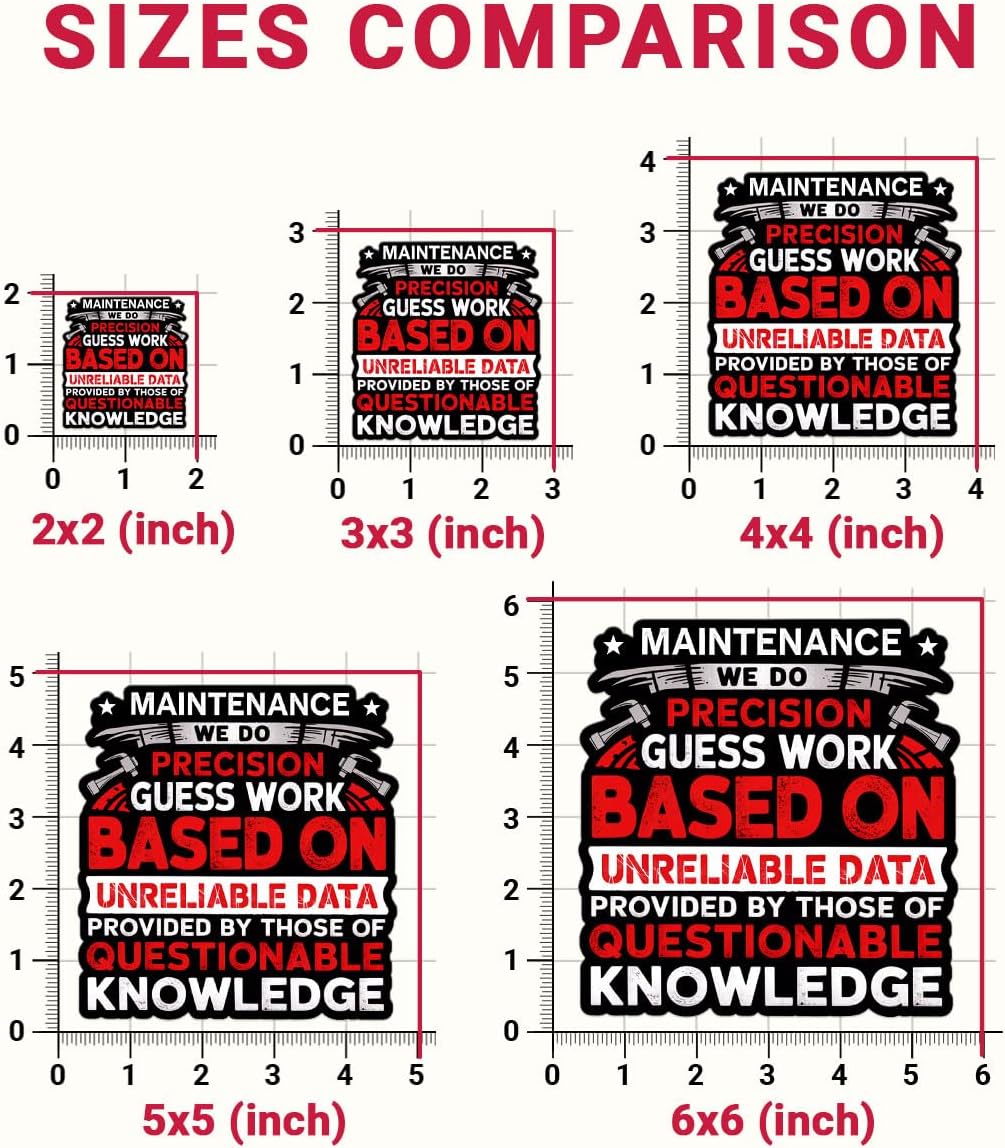 3 Pcs Maintenance Technician Sticker We Do Precision Guess Work Sticker, Stickers for Hard Hats for Men, Funny Electrician Stickers- Vinyl Sticker 3 Inches for Water Bottles Laptop Phone Car Helmet