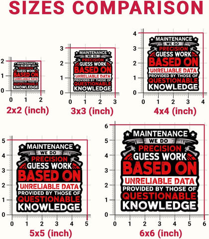 3 Pcs Maintenance Technician Sticker We Do Precision Guess Work Sticker, Stickers for Hard Hats for Men, Funny Electrician Stickers- Vinyl Sticker 3 Inches for Water Bottles Laptop Phone Car Helmet