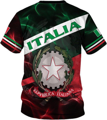 Mostprints Personalized Name Italy Shirt 3D, Custom Italian Shirt Flag for Men and Women, Italia Shirt Soccer Unisex Size