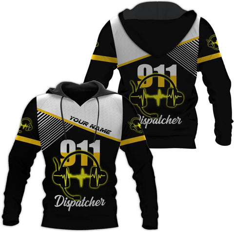 Personalized Name Dispatcher Thin Yellow Line US Flag Dispatcher T-Shirt, Custom Name Dispatcher T Shirts for Men and Women