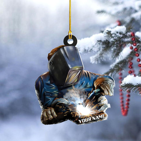 Artparel Personalized Welder Ornaments Custom Name Welder Christmas Ornament Custom Welder Gifts Welder Ornaments for Christmas Tree Welder Christmas Ornament (WD 2)