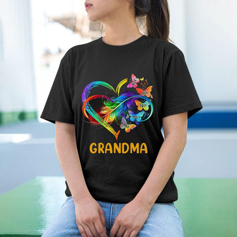 Personalized Mom Grandma Shirt, Grandma Heart Shirt, Grandkids Name Shirt, Mothers Day Shirt for Mom, Grandma, Nana, Mimi