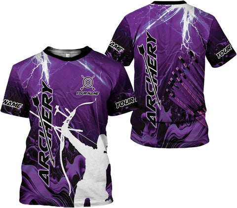 Custom Archery T-Shirt Bow and Arrow Personalized 3D Shirts for Archer Men Women Target Team Archery Apparel Gifts