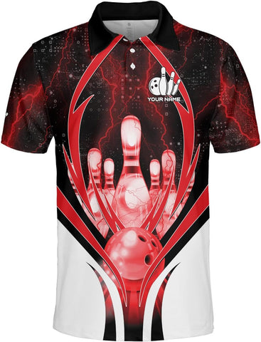Custom Bowling Polo Shirt Personalized 3D Team Name Bowling Shirts for Men Women Jersey Unisex Bowler Short Sleeve Gift Tee