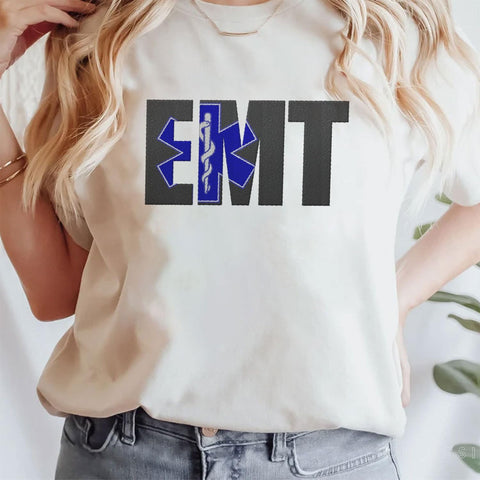 Suseaz EMT Personalized Embroidered Sweatshirt Emergency Medical Technician 911 Hoodie EMS Heart Thin White Line