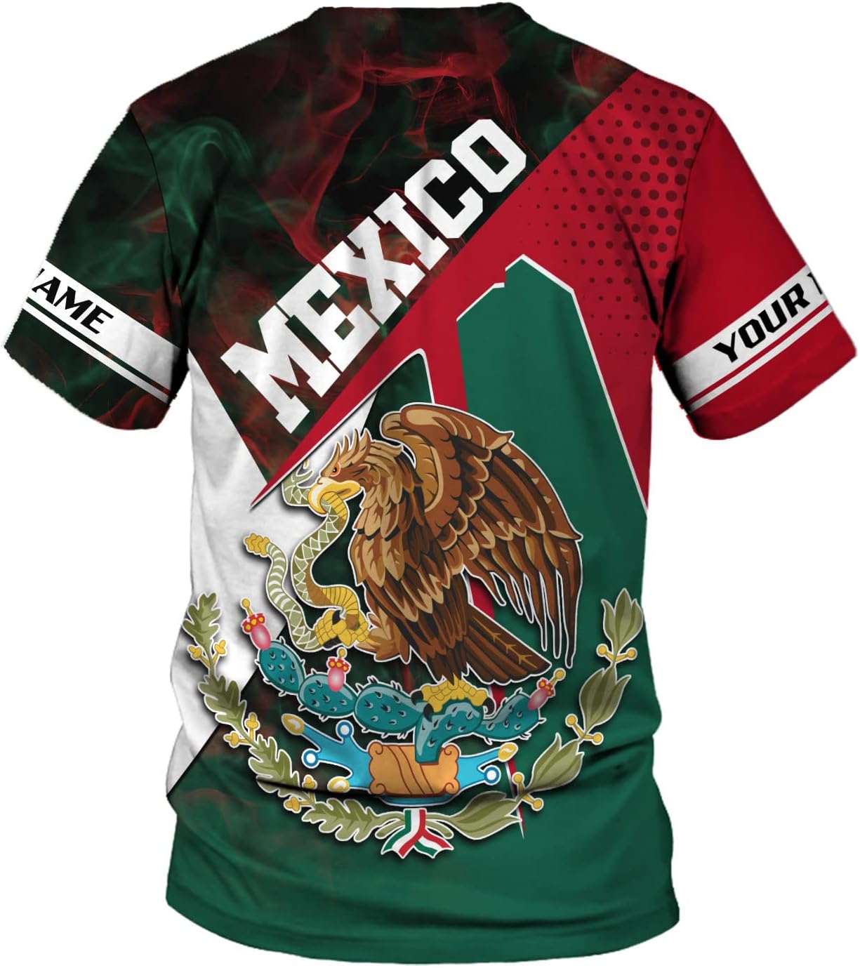 Mostprints Personalized Name Mexican Shirts for Men 3D, Customized Mexico Shirts for Men, Mexico Shirts for Women Mexico Shirt