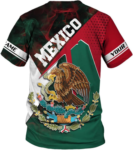 Mostprints Personalized Name Mexican Shirts for Men 3D, Customized Mexico Shirts for Men, Mexico Shirts for Women Mexico Shirt