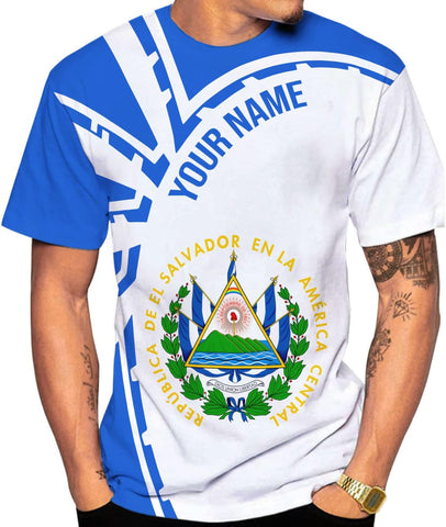 AOVL Custom El Salvador 3D Shirt for Men Camiseta De El Salvador Flag Shirt Salvadorans Pride Jersey El Salvadoreña Tshirt