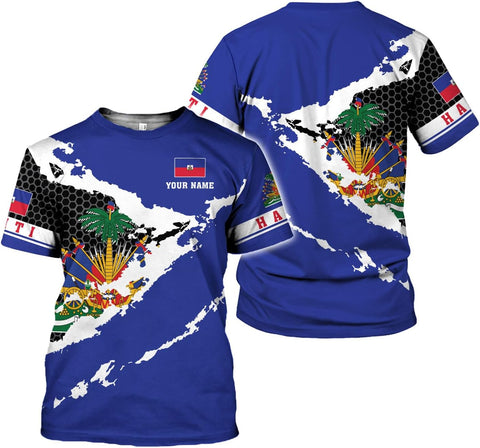 Mostprints Personalized Haiti Shirt 3D, Haitians Flag Pride Shirt, Haiti Shirts for Men & Women, Haitian Pride Tshirt S-5XL