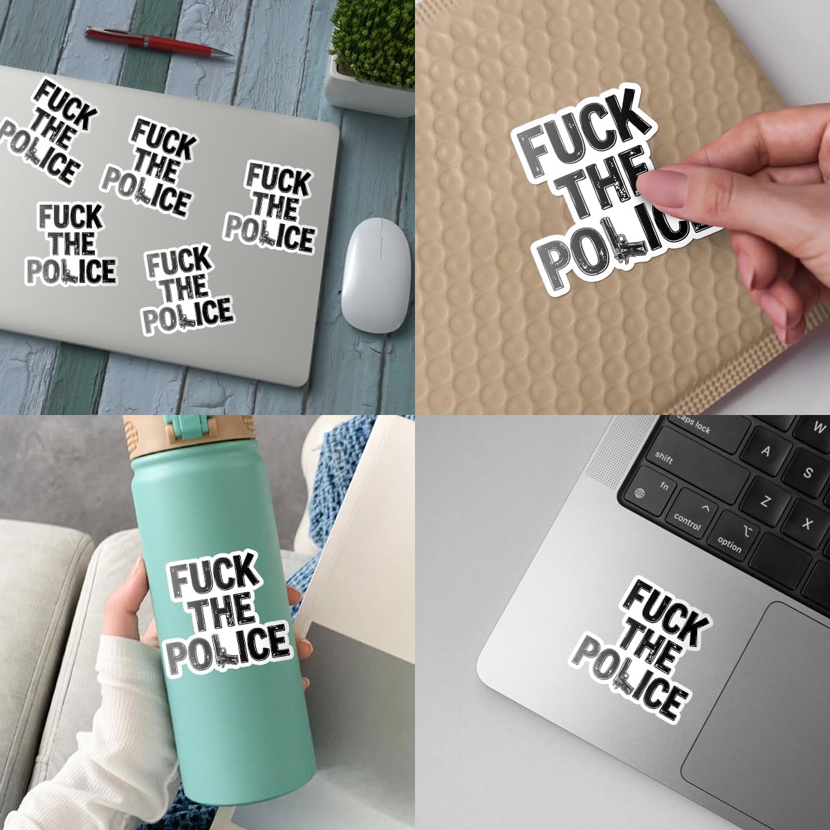 3 Pcs Fuck The Police Sticker, Funny Police Stickers, Protest Decal Stickers for Car - Vinyl Sticker 3 Inches for Water Bottles Laptop Phone Car Helmet Hard Hat