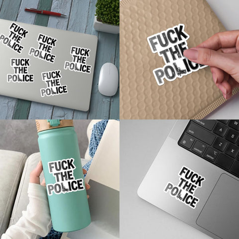 3 Pcs Fuck The Police Sticker, Funny Police Stickers, Protest Decal Stickers for Car - Vinyl Sticker 3 Inches for Water Bottles Laptop Phone Car Helmet Hard Hat