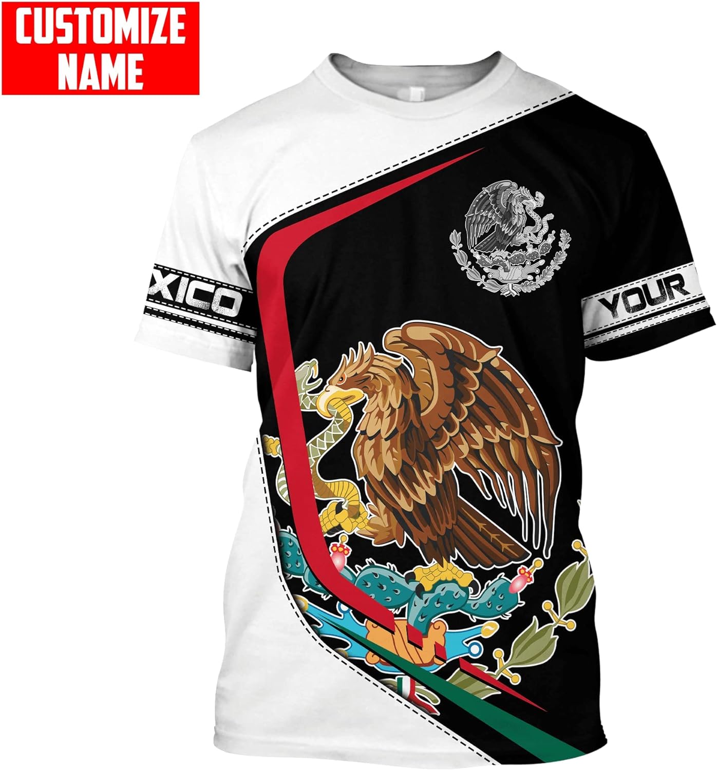 Personalized Name Mexican Shirts for Men, Customized Mexico Shirts for Men, Mexico Shirts for Women Mexico Shirt Eagle Flag