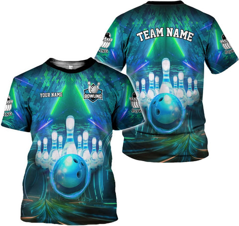 Rivelus Personalized Name Bowling Shirts for Men and Women 3D, Bowling Shirts for Team Bowling, Bowling Shirts Gift 4