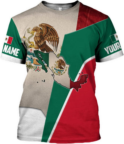 Personalized Name Mexican Shirts for Men, Mexico Shirts for Women, Mexico Shirt Eagle Flag Tshirt Mexican Eagle Unisex Shirt