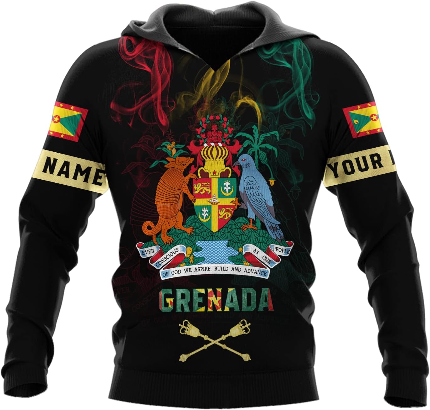 Podagree Personalized Grenada T-Shirt 3D, Proud Grenadan Tshirt, Grenada Flag Grenadian Pride Grenadian Heritage Shirt