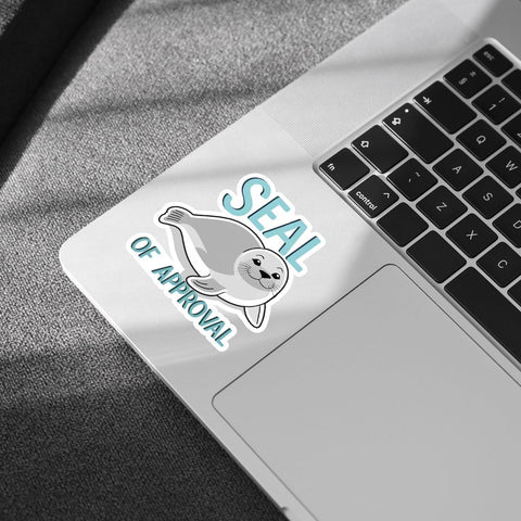 (3 Pcs) Seal of Approval Sticker – Cute Pun Animal Seal Vinyl Decal 3 inches Waterproof for Laptop, Water Bottle, Notebook, Journal, Scrapbook – Funny Gift for Students, Coworkers, Friends