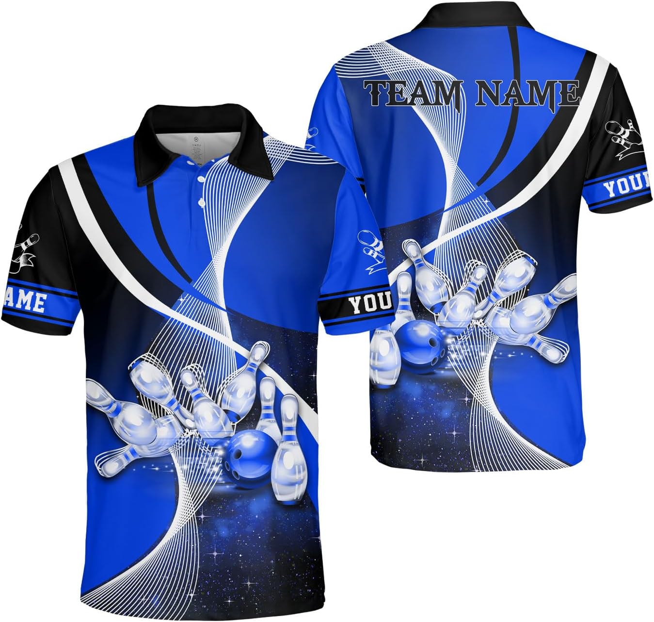 Ligthuy Personalized Name Bowling Polo Shirts 3D for Men and Women, Bowling Shirt, Bowling Shirts for Men Team Bowling Shirt