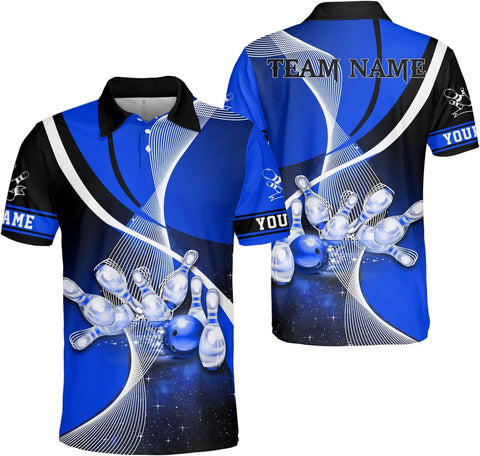 Ligthuy Personalized Name Bowling Polo Shirts 3D for Men and Women, Bowling Shirt, Bowling Shirts for Men Team Bowling Shirt