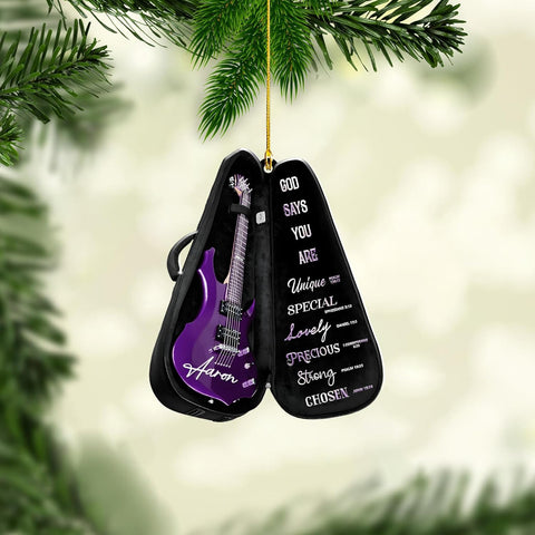 Personalized Guitar Ornament, Electric Guitar Ornament, Guitar Christmas Ornaments 2024, Acoustic Guitar Christmas Ornament, Guitar Christmas Ornaments Guitarist Gift Musical Instruments Xmas (G8)