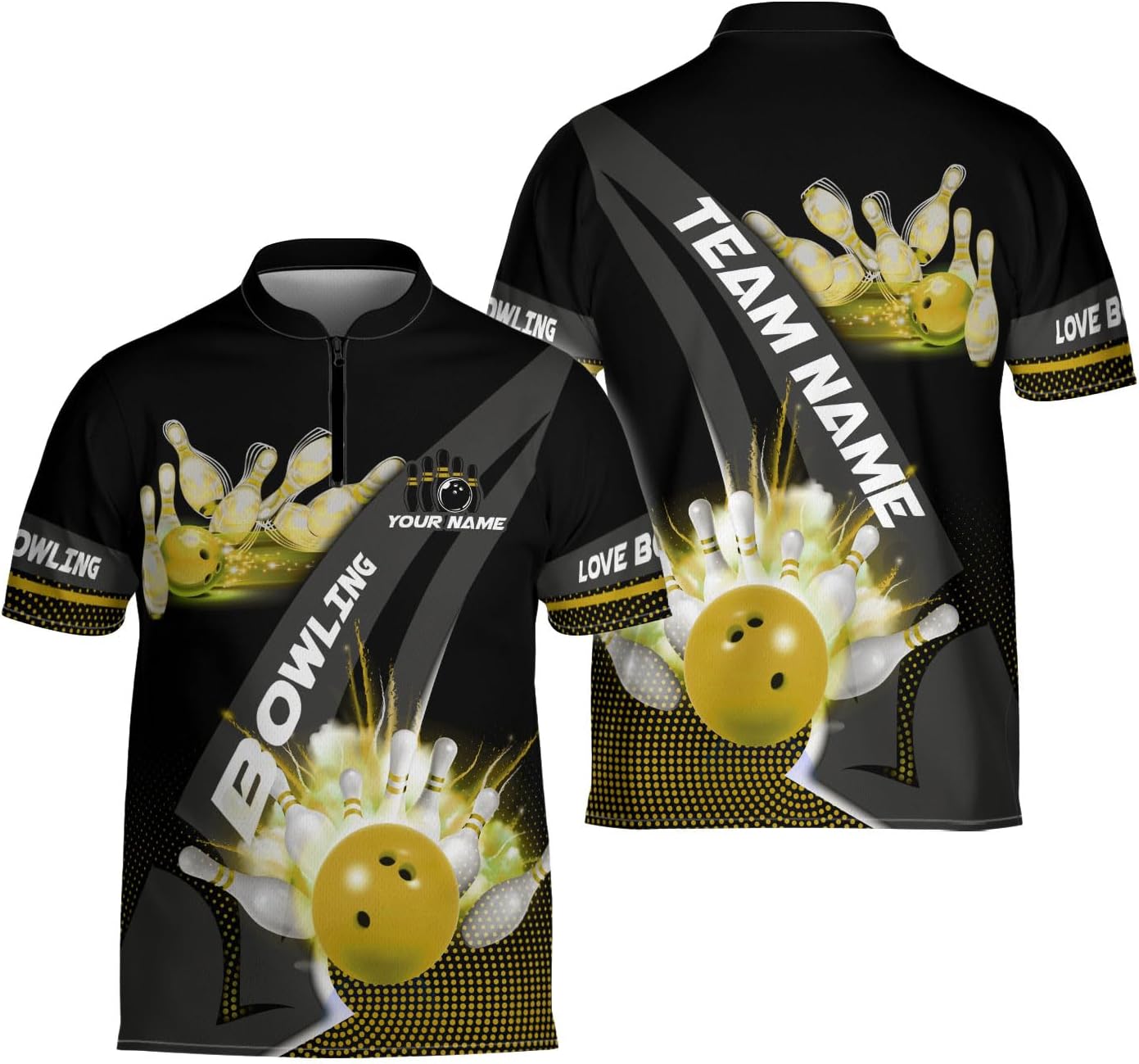 Ligthuy Personalized Bowling Jersey 3D, Bowling Shirts for Team, Bowling Shirt Unisex for Men Women, Bowling Shirts for Men