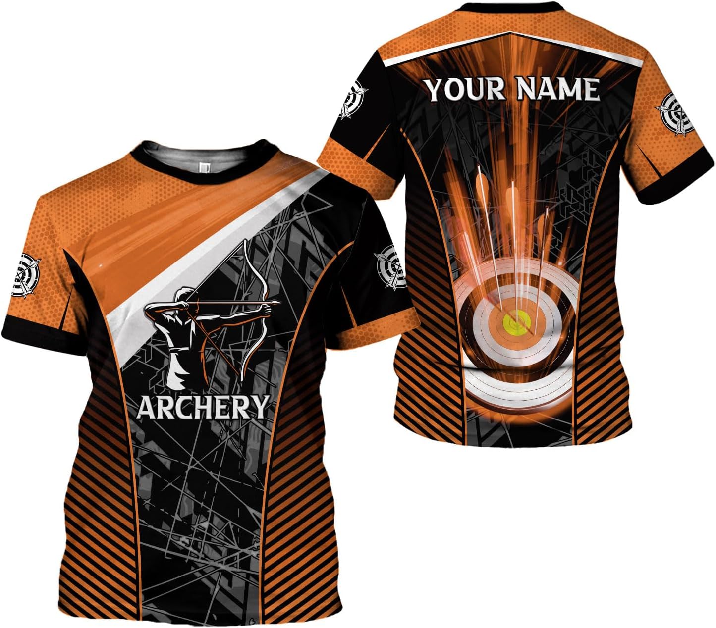 Custom Archery T-Shirt Bow and Arrow Personalized 3D Shirts for Archer Men Women Target Team Archery Apparel Gifts