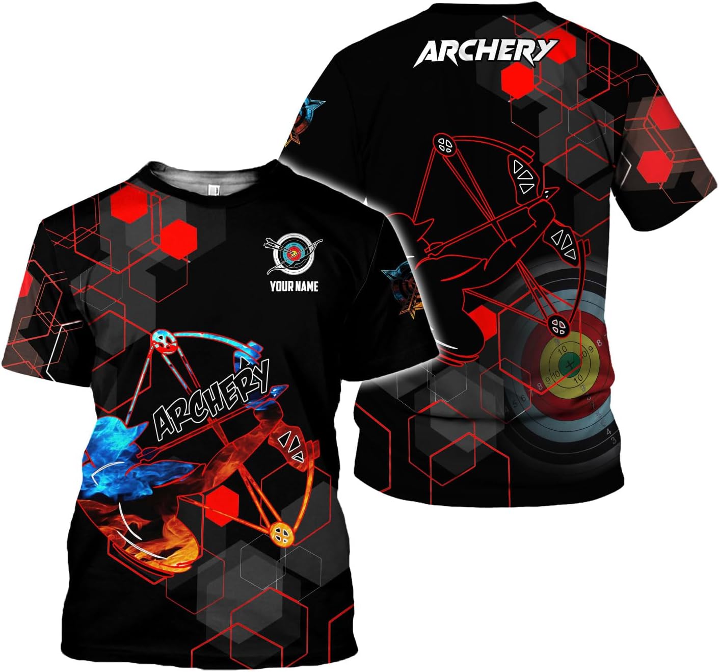 Artparel Personalized Archery Shirt 3D Archery Target Bow Archery Shirts for Men Women Archer Archery Lovers T-Shirt S-5XL