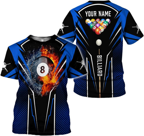 Parvii Personalized Billiards Shirt for Men, 8 Ball Pool Shirt, Billiards Gift