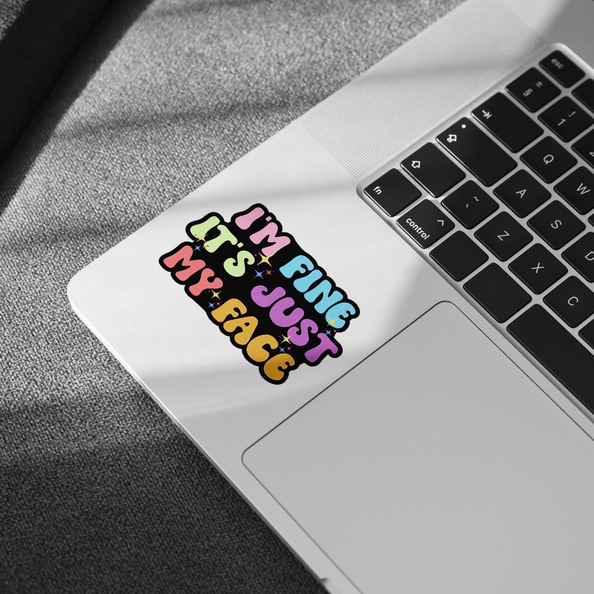 (3pcs) I'm Fine It's Just My Face Sticker, Funny Quotes Saying Sticker Die-Cut Waterproof Vinyl Sticker Laptop Water Bottle Window Phone Helmet